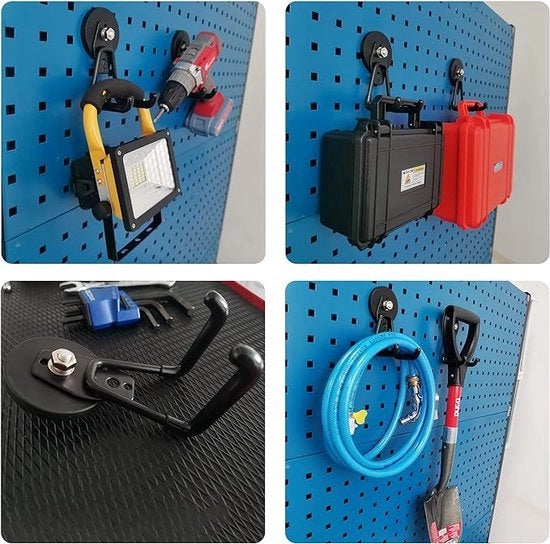 Magnetico pesante gancio, 2 pezzi di gancio magnetico a doppio gancio per appendere, forza metallica magnetica per armadio o garage.