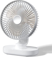 Ventilatore da tavolo USB - 4 velocità, oscillazione automatica, oscillante, funzionamento silenzioso, mini ventilatore per ufficio, camera da letto e zona di lavoro - Argento