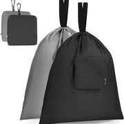 Due Borse per la Lavanderia - Borse per la Lavanderia sporca - Borse per Lavanderia pieghevoli - Borse per la Conservazione - Borse per Lavanderia portatili - 51*57cm - Chiusura a Cerniera - Adatto per Borse, Casa, Campeggio e Viaggi - Grigio + Nero