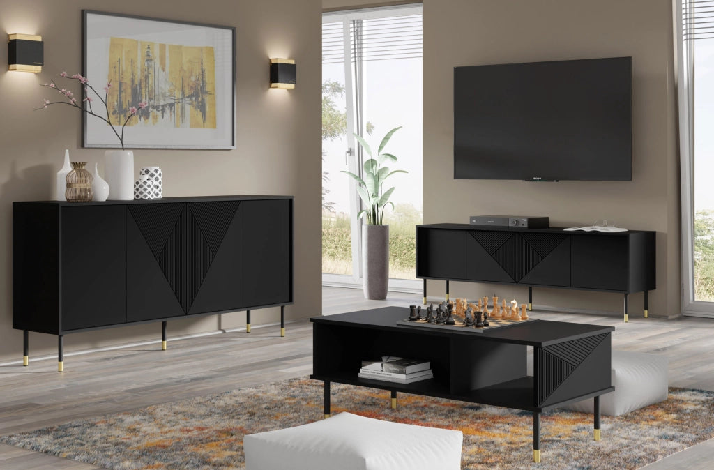 TAVOLINO WOODY 110x55 NERO OPACO