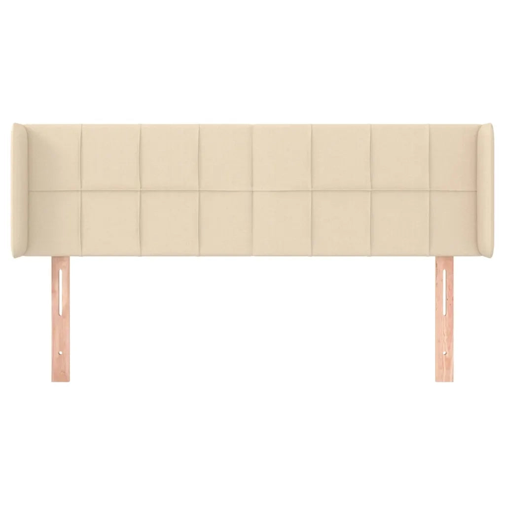 Testiera ad Orecchio Crema 147x16x78/88 cm in Tessuto