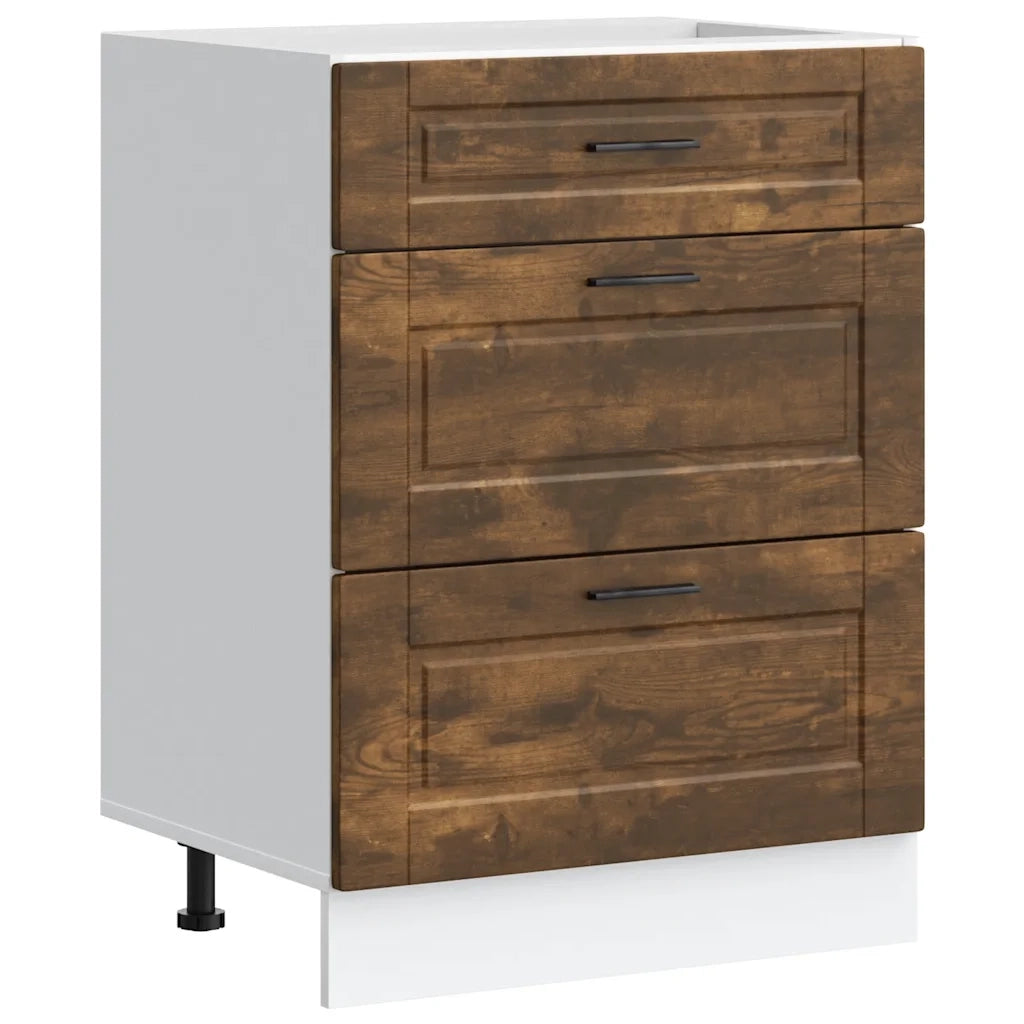 Base da Cucina Porto Rovere Fumo in Legno Multistrato 854264