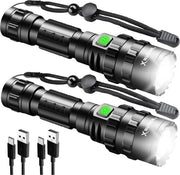 Lampada LED portatile da 2 pezzi, 13000 lumen, ampio raggio di azione, 5 modalità, impermeabile, per campeggio, escursioni, emergenze
