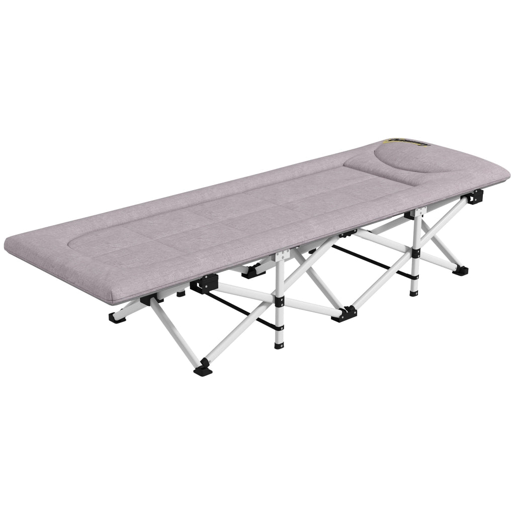 Letto da campo pieghevole in metallo ¨C zephmum ¨C grigio 185x65x37 cm