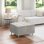 Pouf contenitore Grigio chiaro 80 x 80 x 45 cm Velluto