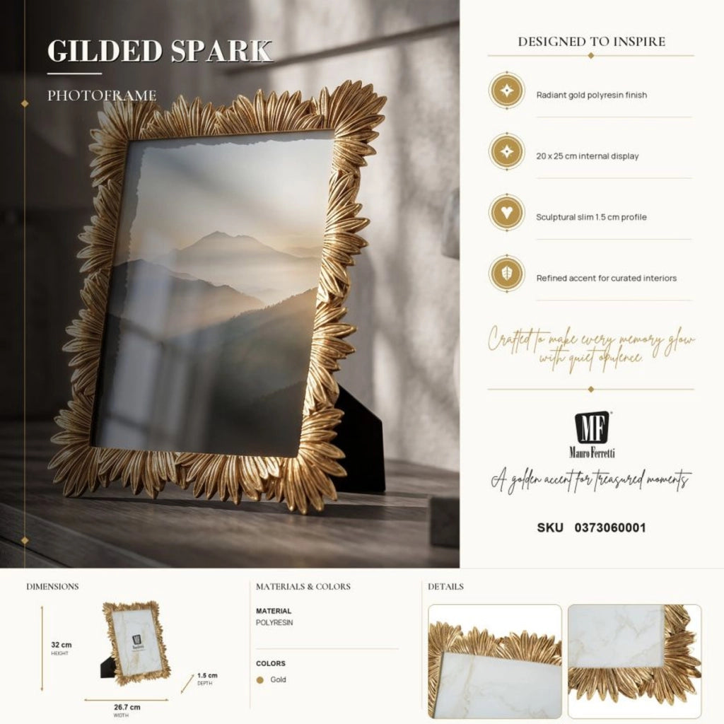 Cornice portafoto Glam in poliresina oro