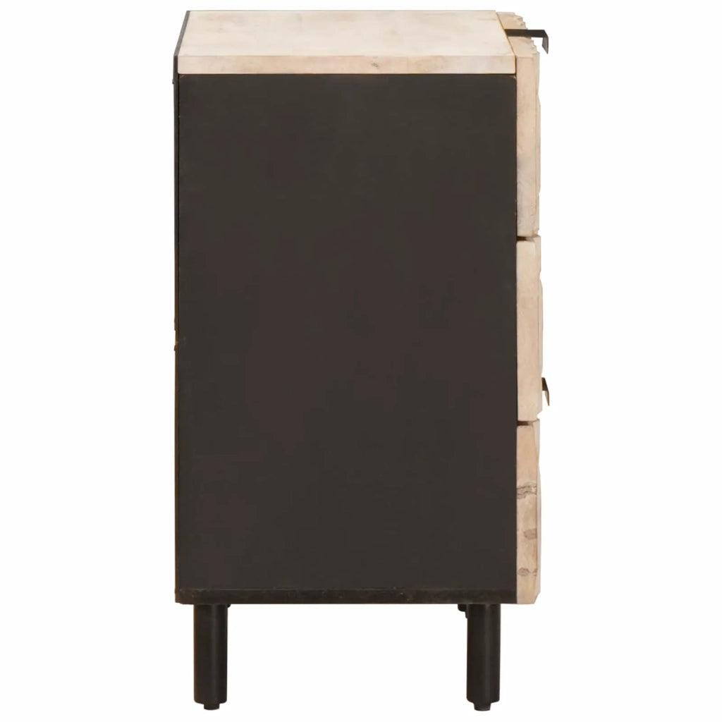 Armadio da Notte Bianco 50 x 33 x 62 cm Legno di mango massello 4017873