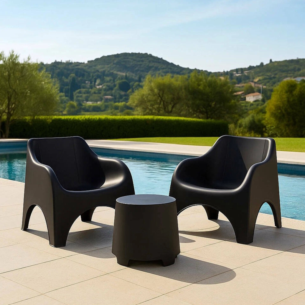 Salottino Outdoor Cormons, set Salotto da Esterno 2 Posti Made in Italy, Grigio Antracite