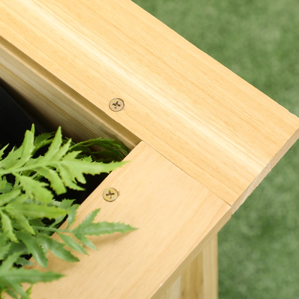 Fioriera Rialzata a L in Legno per Giardino ¨C zephmum ¨C 120x120x50 cm Natural