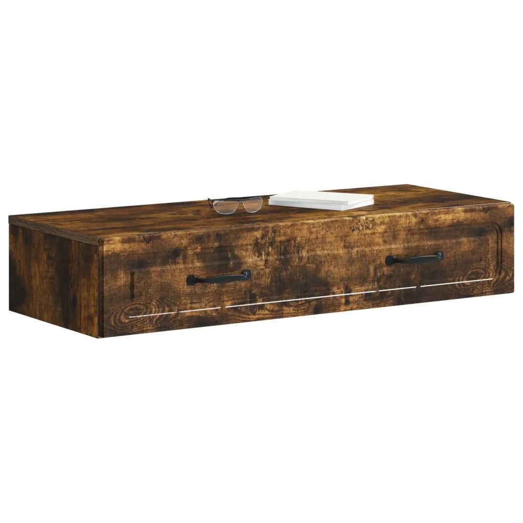 Tavolino da Parete Laterale Rovere Fumo 87,5 x 34,5 x 17 cm 899350