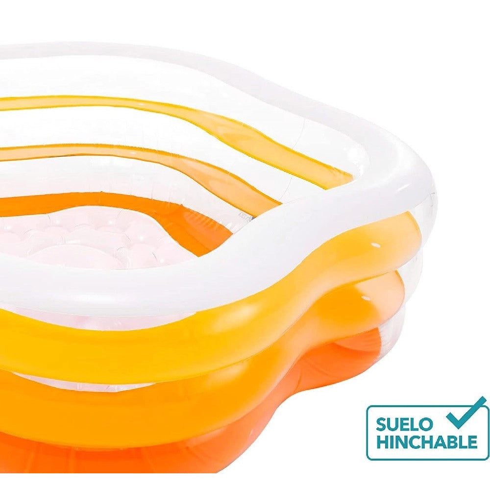Trade Shop - Piscina Gonfiabile A Forma Di Stella 3 Anelli Bambini 185x180x53 Cm Estate 56495 -