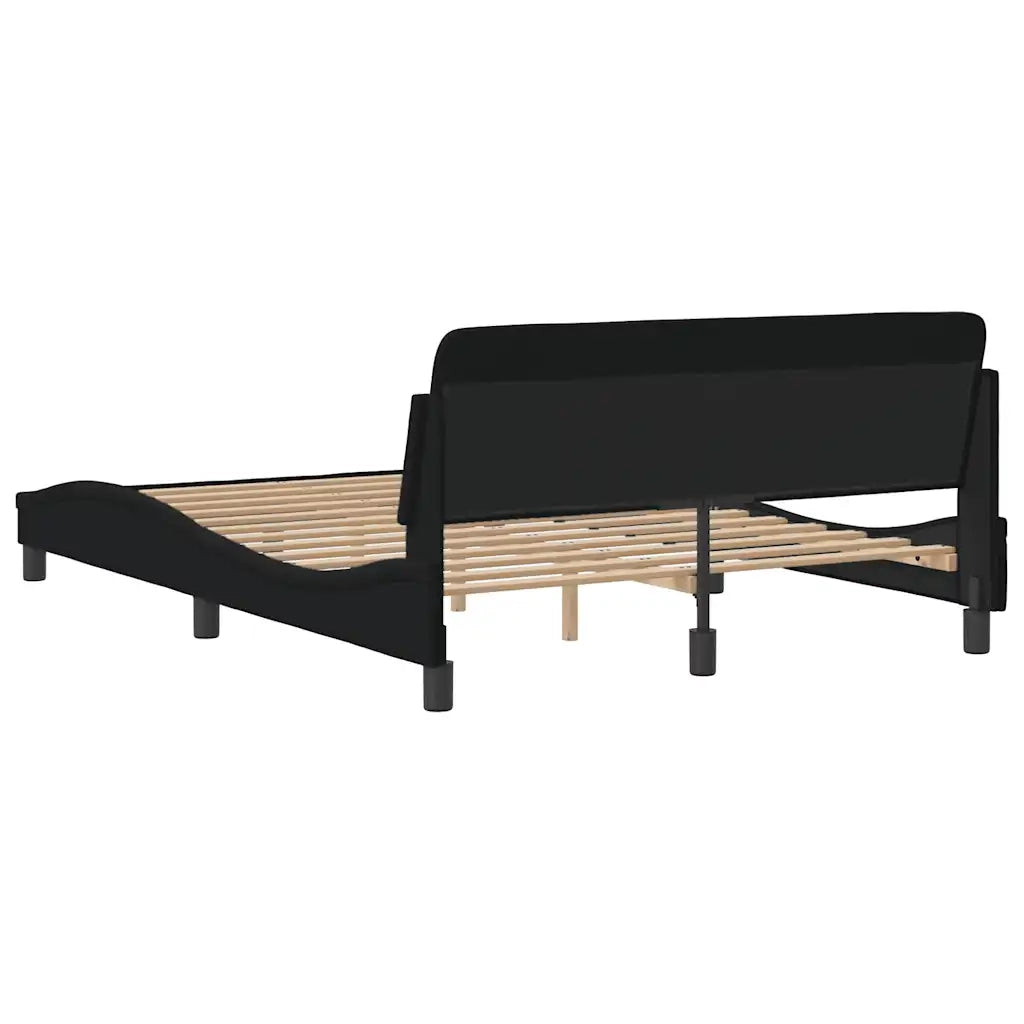 Letto matrimoniale | Letto per adulti | Giroletto Dover Nero 120x200 cm Tessuto
