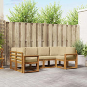 Set di divani da esterno con cuscino 6 pcs Naturale e Beige
