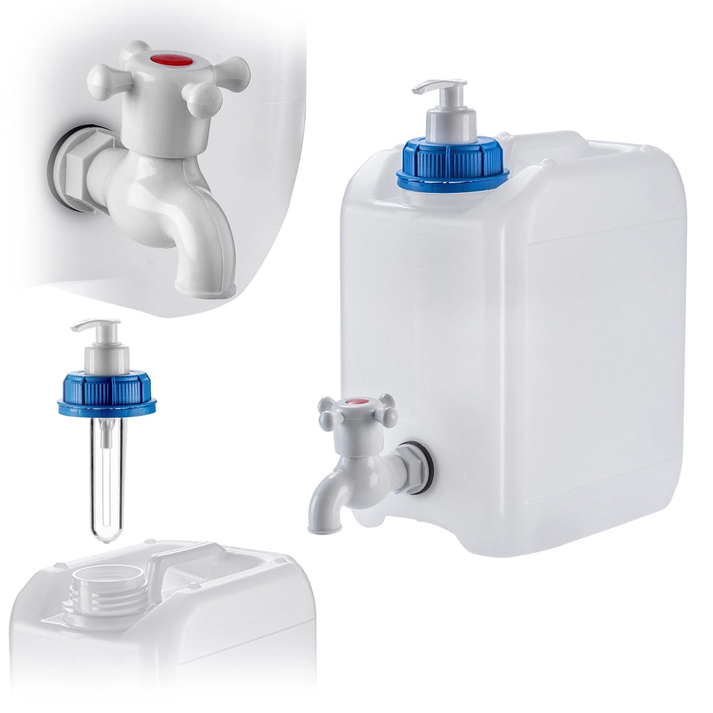 Contenitore per acqua KADAX per lavabo, dispenser di sapone liquido da 5 litri con rubinetto