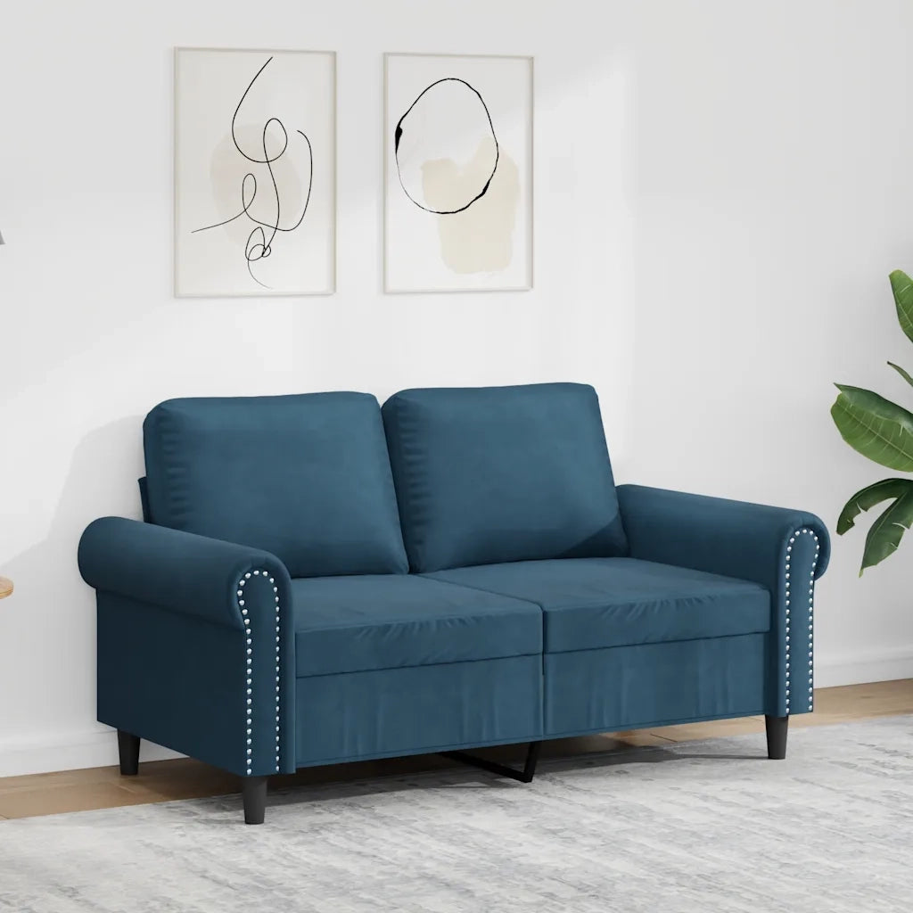 Divano a 2 Posti Blu 120 cm in Vellutocod mxl 134743