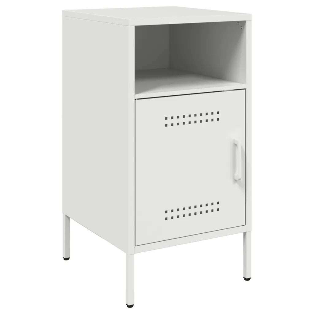 vidaXL Comodino Bianco 36x39x68 cm in Acciaio