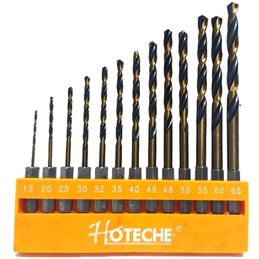 Trade Shop - Set 13 Punte Esagonale Trapano Avvitatore Inserti Titanio Attacco 1/4" 1,5-6,5mm -