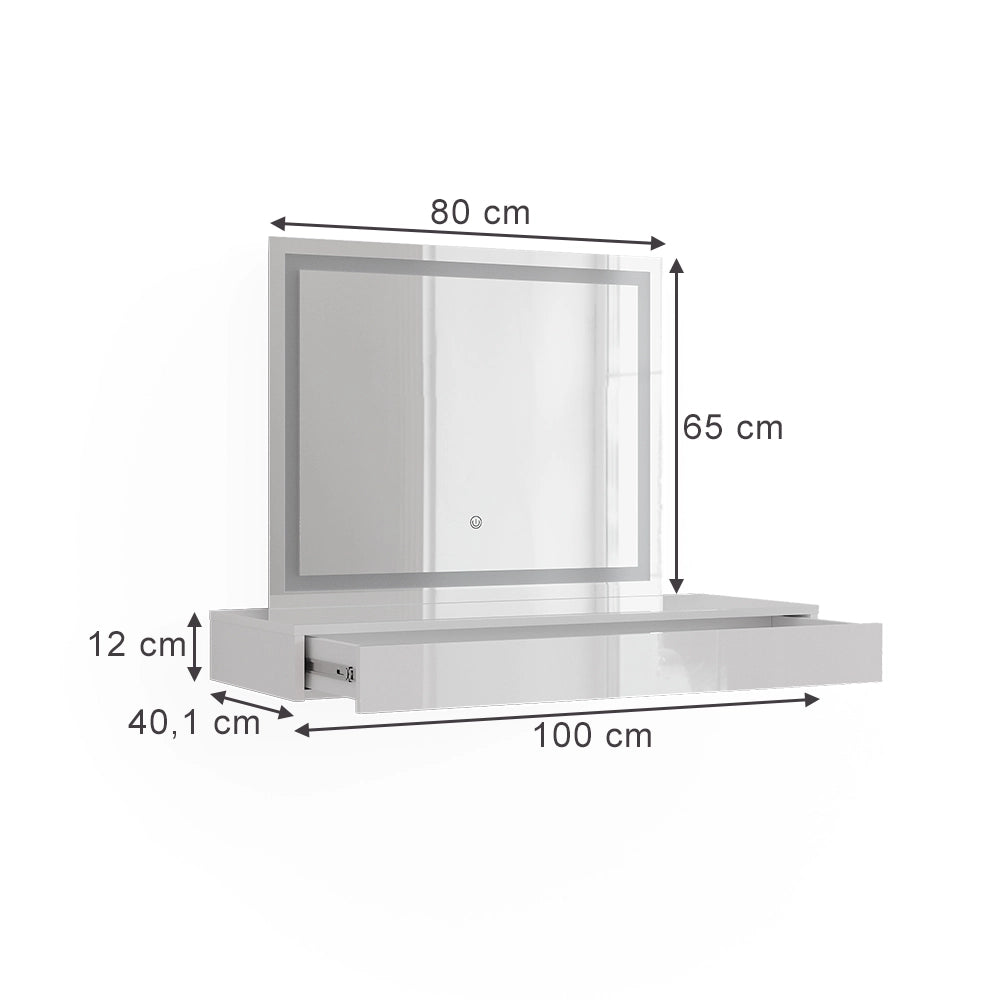 Vicco Tavolo da toeletta Bianco 100 cm 2 parti