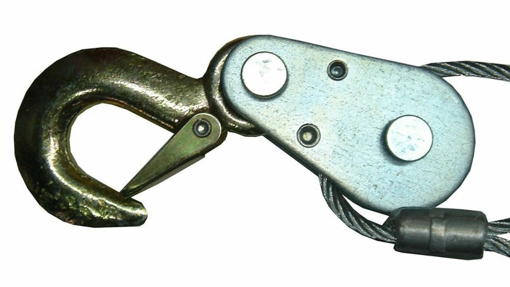 Paranco Verricello Argano Manuale Gancio Traino 2 Ton 2000KG Fune Cavo Acciaio