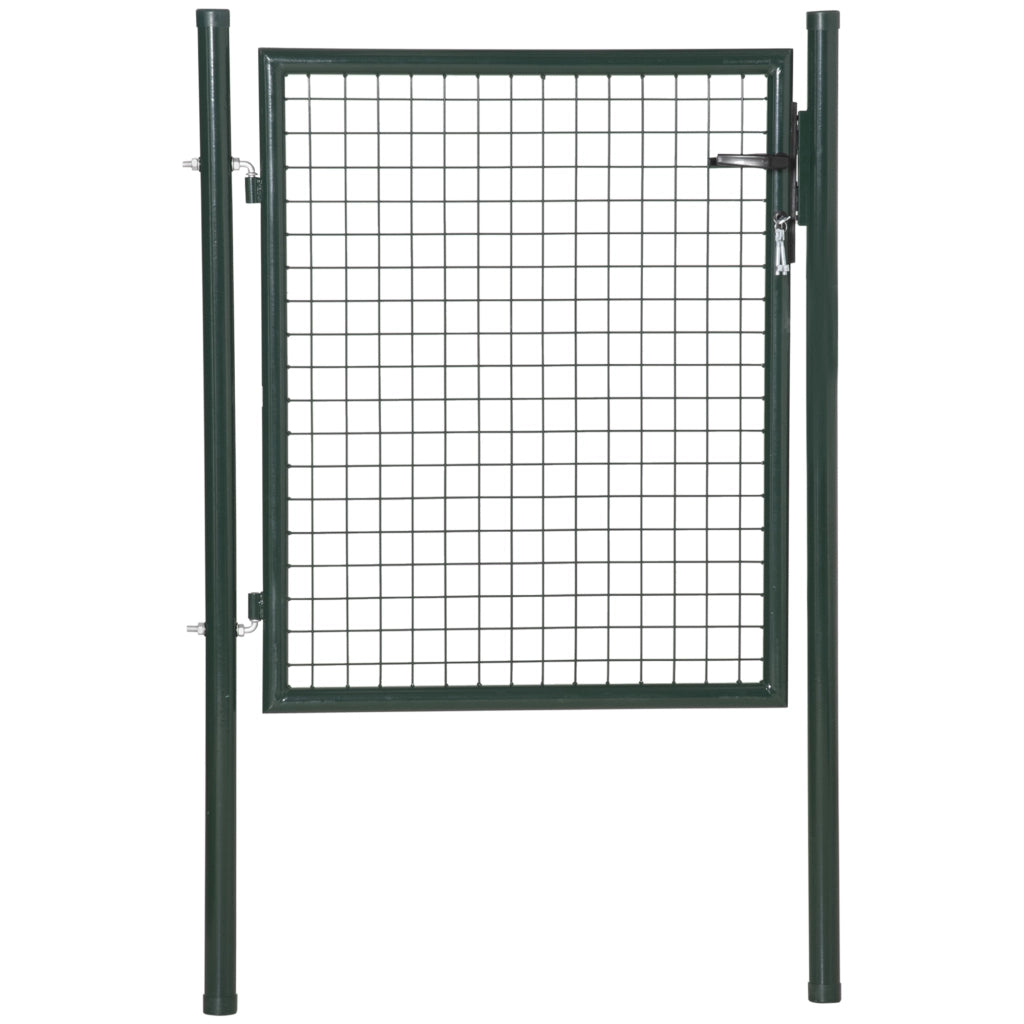 Cancello da Giardino in Acciaio con Serratura ¨C zephmum ¨C Verde 97x150 cm
