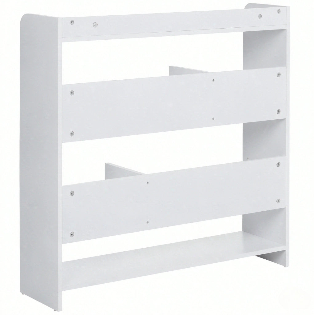Libreria moderna bianca in truciolato E1, 90x24x91 cm, con 4 ripiani regolabili