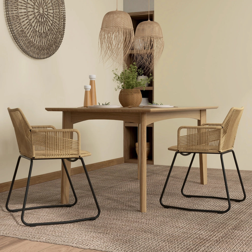 Sedia da pranzo design ¨C zephmum ¨C corda intrecciata, acciaio, 56x59x74 cm