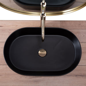 Lavabo Da Appoggio In Ceramica Rea Nadia Black Matt