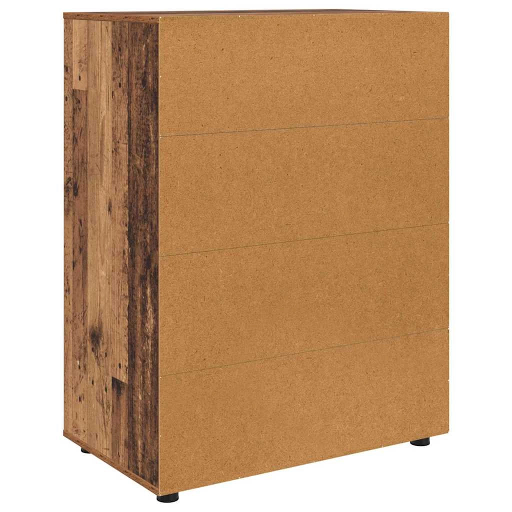 Set di 2 pratici e funzionali mobili contenitori rettangolari 80 x 48 x 105 cm in legno ingegnerizzato finitura legno anticato 02_0056184