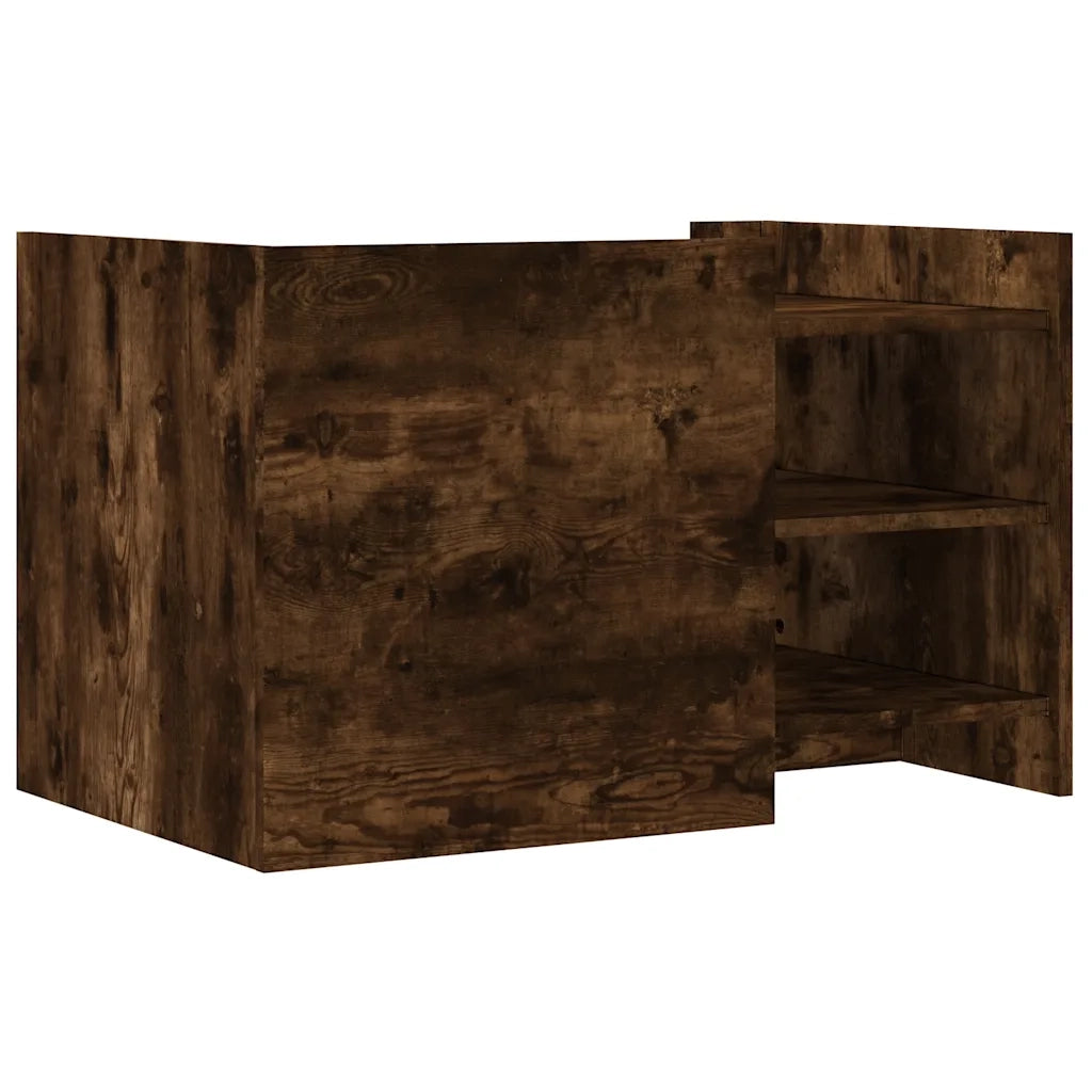 Tavolino da Salotto-Tavolino da soggiorno-Tavolo Rovere Fumo 80x50x50cm in Legno Multistrato 364314