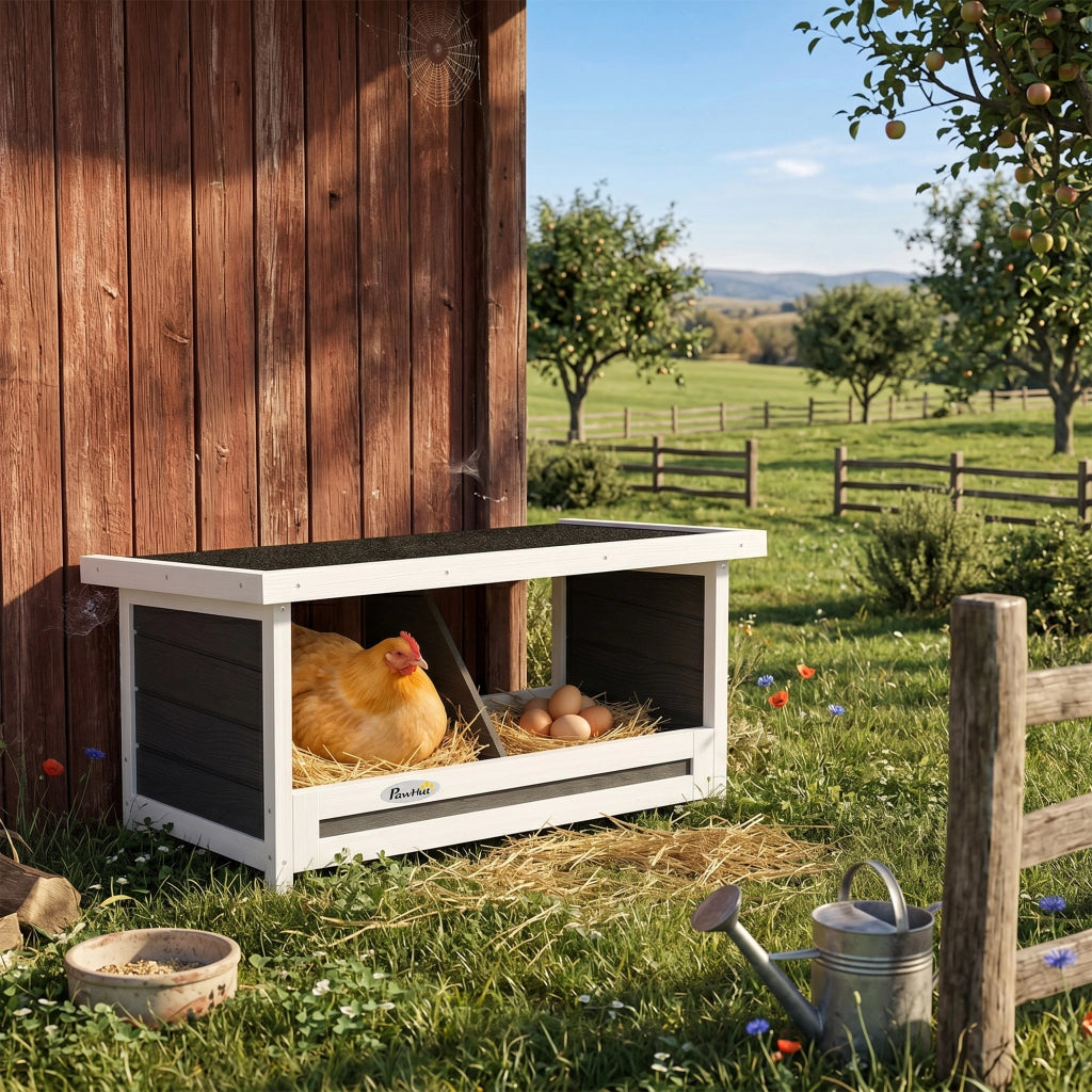 Nido per Galline ¨C zephmum ¨C Naturale e Nero 66x37x34 cm