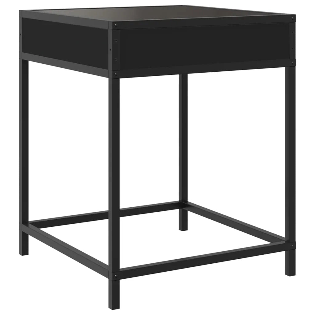 Tavolino da Salotto con LED Infinity Nero 40x40x51 cm 847672