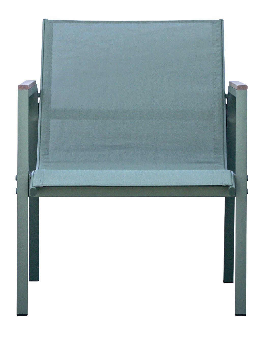 Set Salotto da Giardino Divano 2 Poltrone e Tavolino Tarquinia in Ferro e Textilene Verde