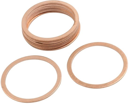 Set di 10 Anelli di Chiusura in Rame 32 x 38 x 1 mm
