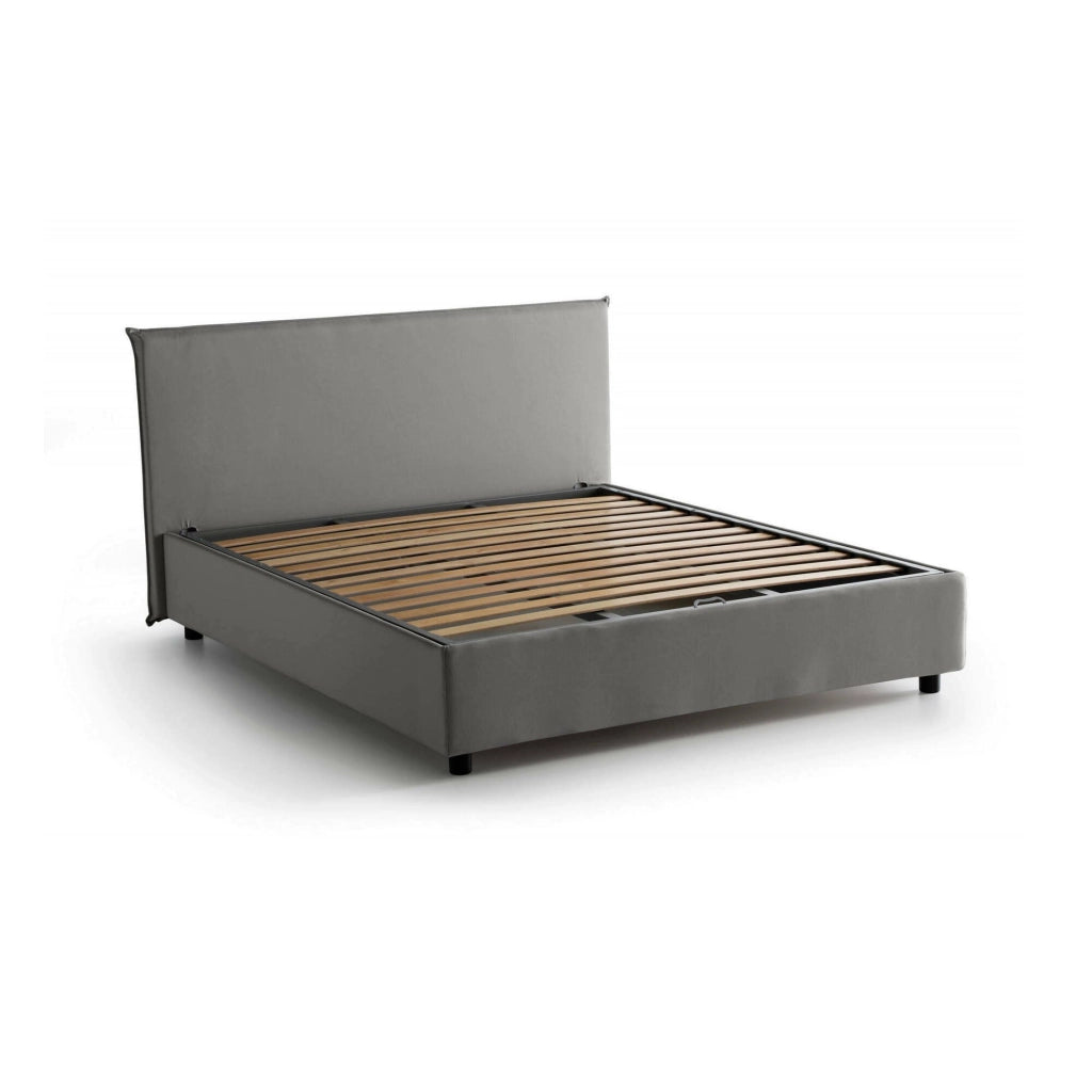 Letto Matrimoniale Arcan, Letto Matrimoniale Sfoderabile Made in Italy, Grigio