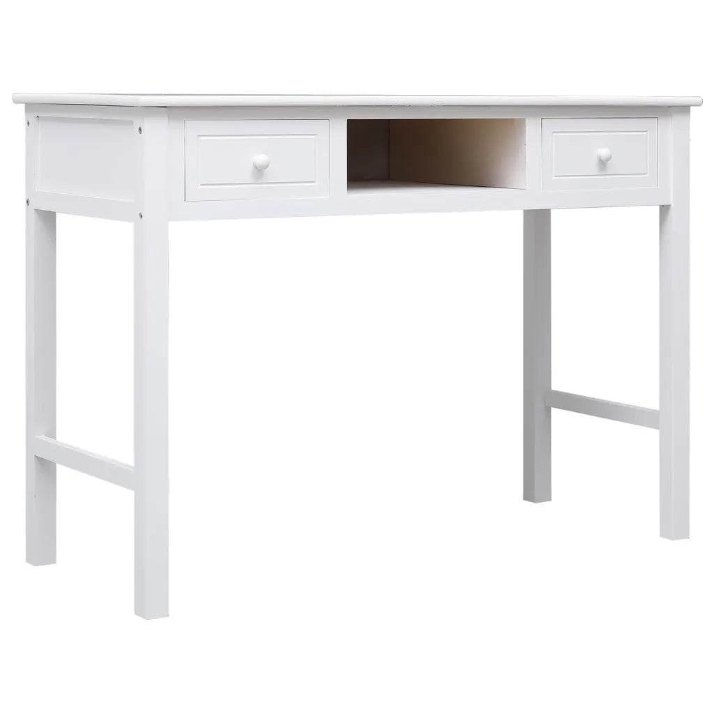 Scrivania Bianca 108x45x76 cm in Legno Massello di Paulownia cod mxl 57416