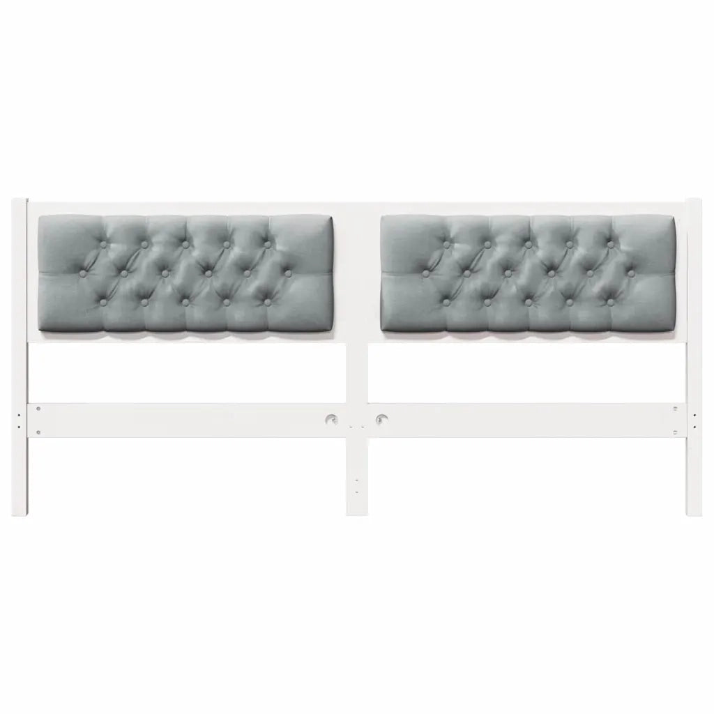 Testiera Bianco e grigio chiaro 180 cm Legno di pino massello 878998