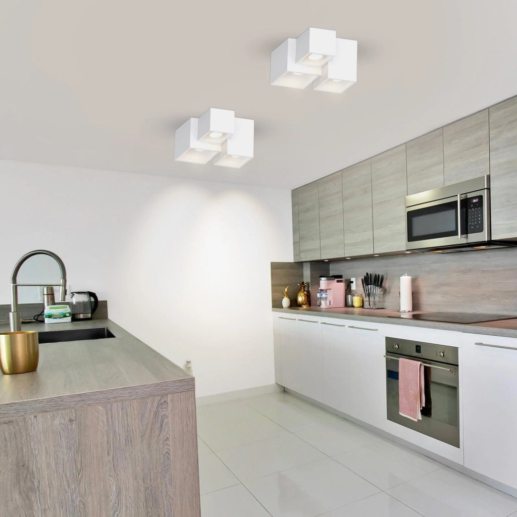 ZMH Lampada da soffitto plafoniera LED moderna gesso bianco faretto GU10 per soggiorno