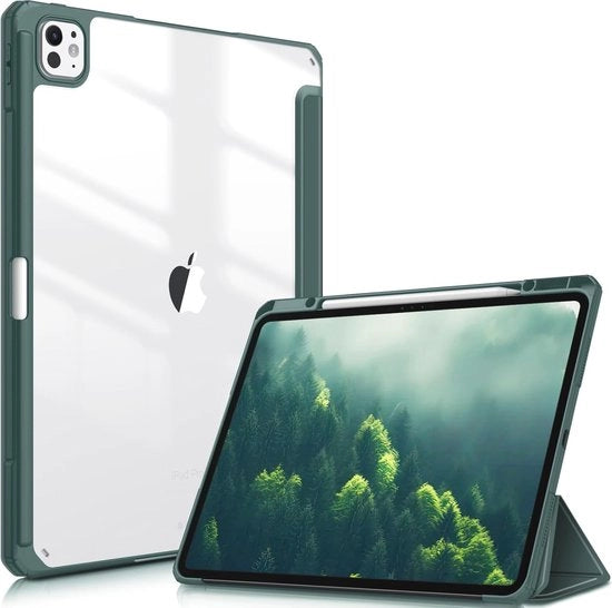 Casella protettiva per iPad Pro 13 pollici 2024 - Resistente allo shock con contenitore per matita integrato e schermo posteriore chiaro