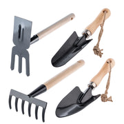 Set di attrezzi da giardino KADAX 4 in 1: pala, zappa, rastrello, artigli per il terreno