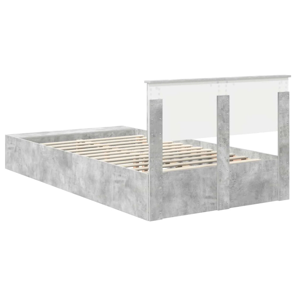 Struttura del letto con lo scaffale Grigio cemento 120 x 190 cm 3408385