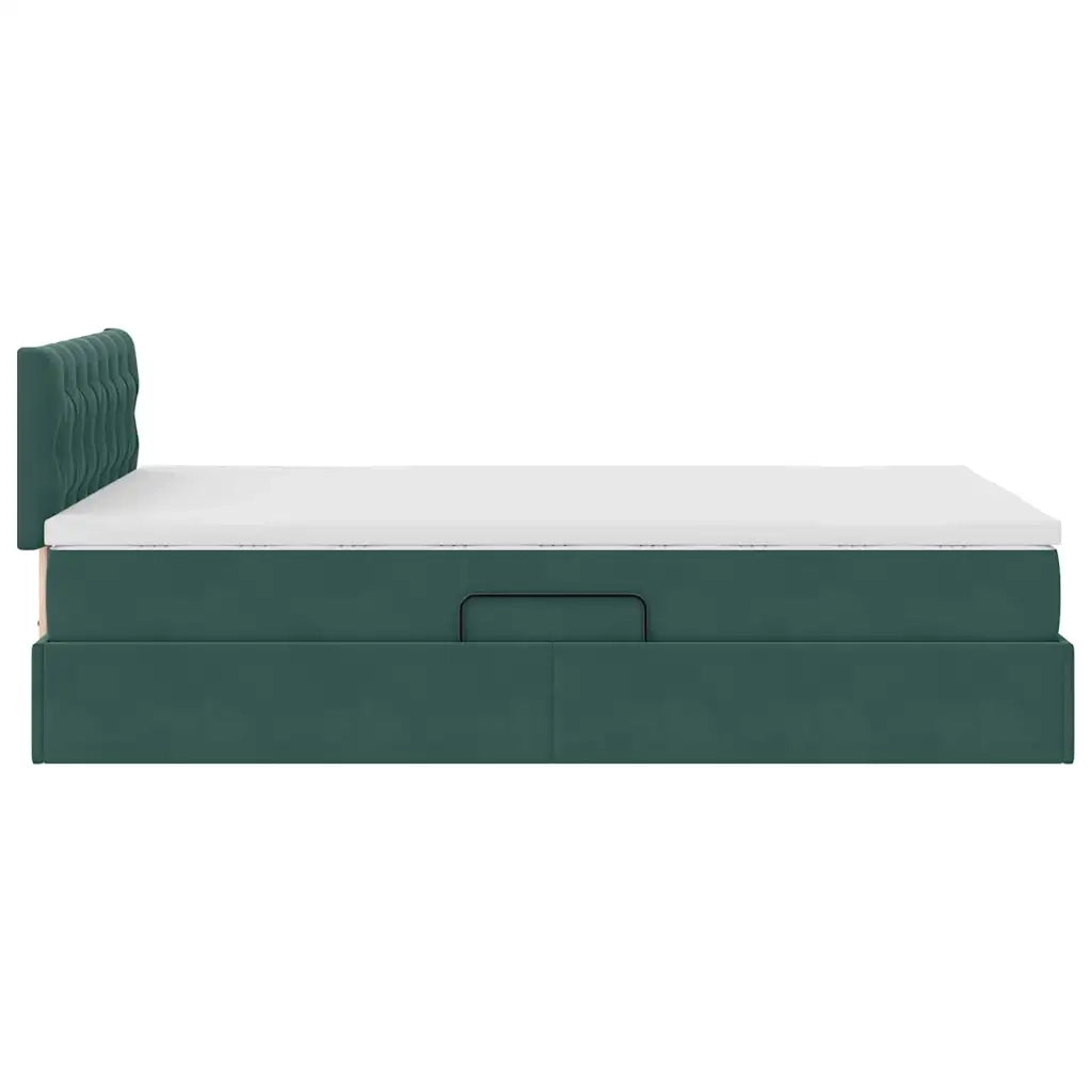 Letto con Contenitore Verde Scuro 120 x 200 cm Velluto