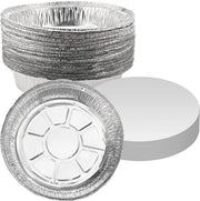 Alumini Trays 40 pezzi - Forme a Cialde Ronde - Coperture in Carta - Sicure per Alimenti - Condotto Termico - Qualità Premium