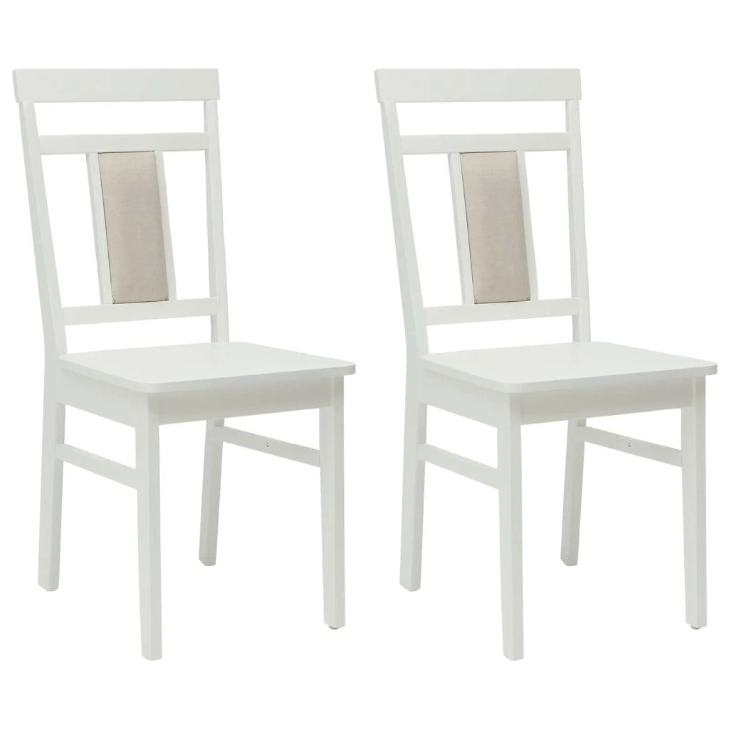 Sedia da pranzo 2 pcs Bianco Legno di gomma solido