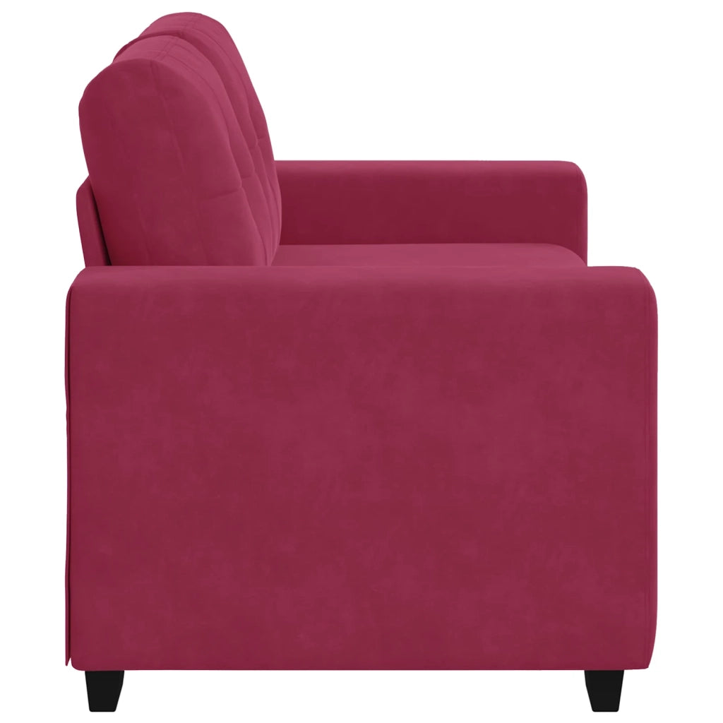 | Divano a due posti | con cuscino Rosso vino Velluto 4105114