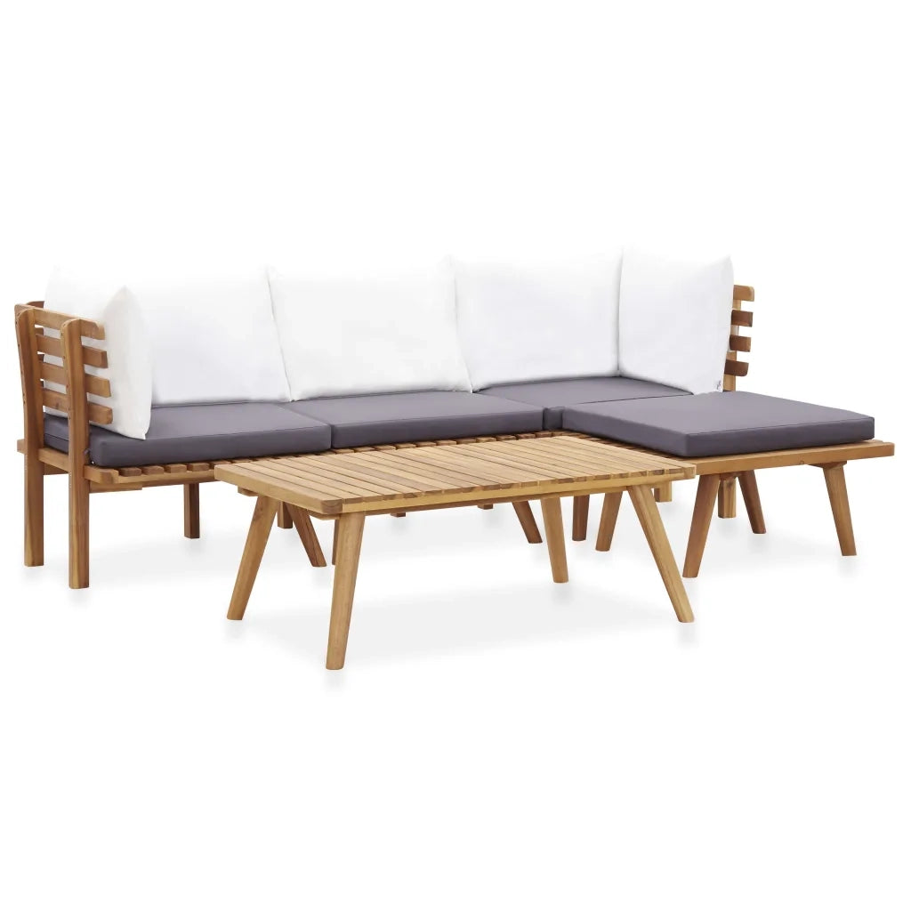 Set Divani da Giardino 5 pz in Legno Massello di Acacia