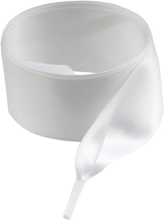 Sartoriali cinghie per scarpe in satin di 4cm larghezza - Bianche - 150cm di lunghezza - Cinghie a nastro