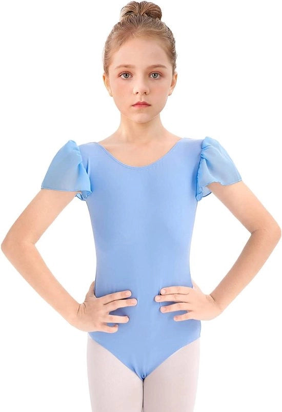 Abbigliamento da Ballo per Bambine con Cappotto e Puffo Blu 120 - Corpo da Danza per 3-12 Anni
