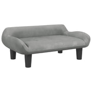 Cuccia per cani comoda cesta da divano colore chiaro 70 x 40 x 24 cm velluto grigio 02_0043102