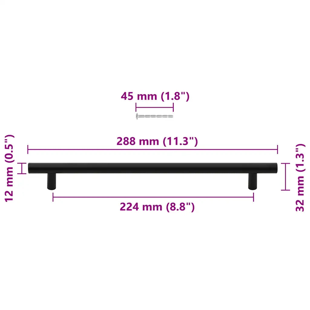 Maniglie per Mobili 5 pz Nere 224mm in Acciaio Inox CFW6866799