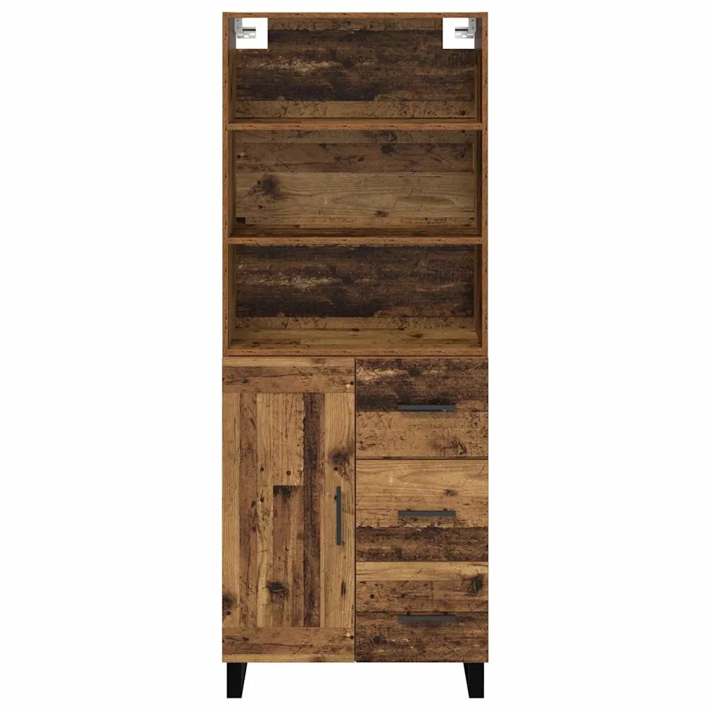 Credenza con cassetto 2 pz | Madia | Buffet da pranzo | Armadio da pranzo Legno vecchio Legno multistrato